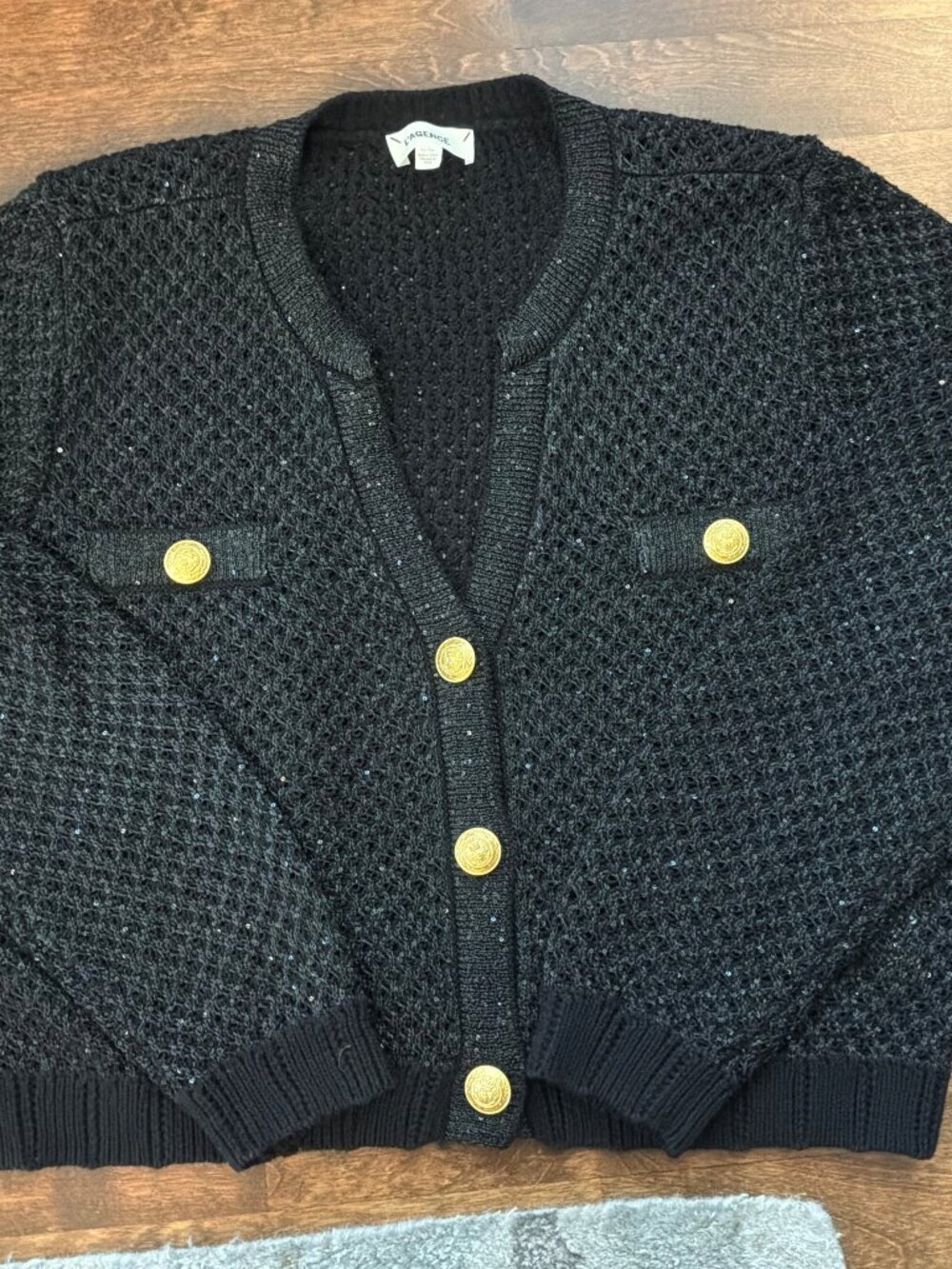 L'Agence - Beautiful Black Card with Sparkles - EUC - Size XL